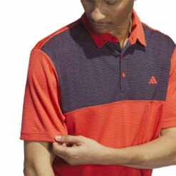 Adidas Core Color Block Polo -Golf Equipment Shop adidas 2023 core color block polo bright red detail1 itempicture