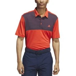 Adidas Core Color Block Polo -Golf Equipment Shop adidas 2023 core color block polo bright red front itempicture