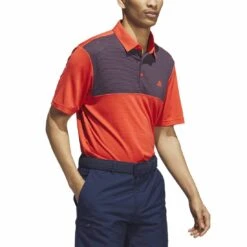 Adidas Core Color Block Polo -Golf Equipment Shop adidas 2023 core color block polo bright red side itempicture