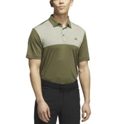 Adidas Core Color Block Polo -Golf Equipment Shop adidas 2023 core color block polo olive strata itempicture