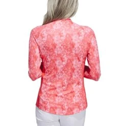 Adidas Women's Essentials Long Sleeve Printed Mock Polo 13 Adidas Women's Essentials Long Sleeve Printed Mock Polo -Golf Equipment Shop adidas 2023 womens essentials long sleeve printed mock polo bight red back itempicture