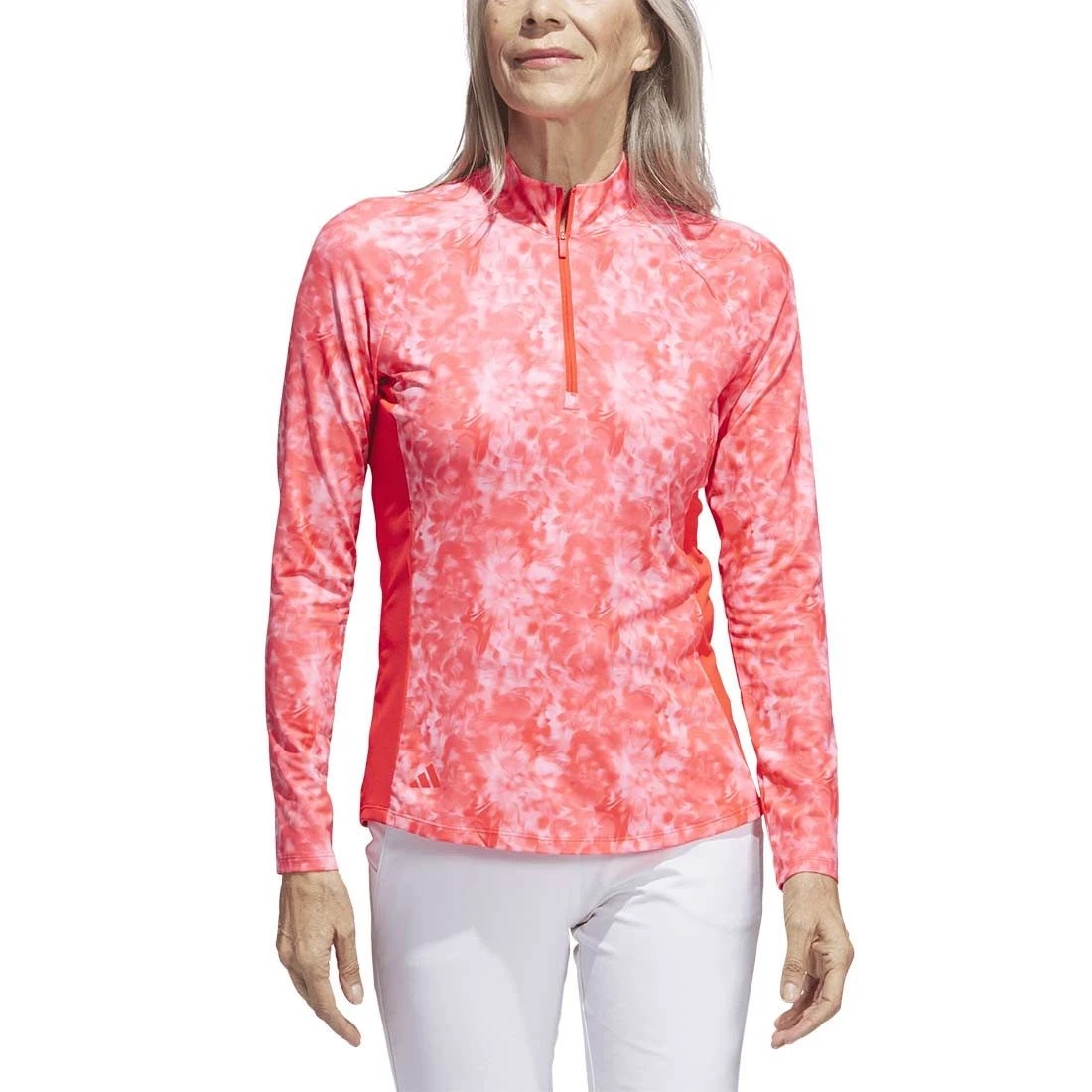 Adidas Women's Essentials Long Sleeve Printed Mock Polo 5 Adidas Women's Essentials Long Sleeve Printed Mock Polo - Image 3