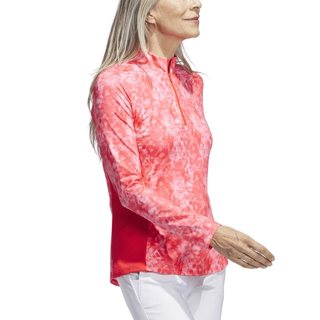 Adidas Women's Essentials Long Sleeve Printed Mock Polo 6 Adidas Women's Essentials Long Sleeve Printed Mock Polo - Image 4