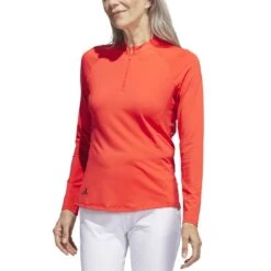 Adidas Women's Ultimate365 Quarter Zip Long Sleeve Mock -Golf Equipment Shop adidas 23 womens ultimate365 quarter zip long sleeve mock bright red itempicture