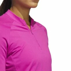Adidas Women's Ultimate365 Quarter Zip Long Sleeve Mock -Golf Equipment Shop adidas 23 womens ultimate365 quarter zip long sleeve mock lucid fuchsia detail1 itempicture