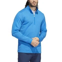 Adidas 3-Stripe Quarter Zip Layering -Golf Equipment Shop adidas 3 stripe quarter zip layering blue rush model itempicture