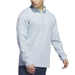 Adidas 3-Stripe Quarter Zip Layering -Golf Equipment Shop adidas 3 stripe quarter zip layering wonder blue itempicture