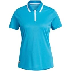Adidas F21 Women's Equipment Short Sleeve Polo -Golf Equipment Shop adidas f21 womens equipement short sleeve polo sonic aqua itempicture