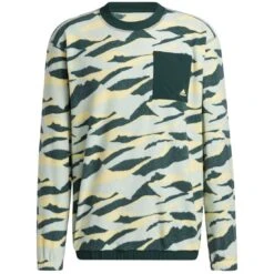 Adidas Texture Print Crewneck 15 Adidas Texture Print Crewneck -Golf Equipment Shop adidas fw22 texture print crewneck linen green hero itempicture