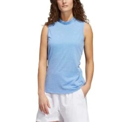 Adidas Women's Essential Sleeveless Polo -Golf Equipment Shop adidas ss22 womens essential sleeveless polo blue rush itempicture