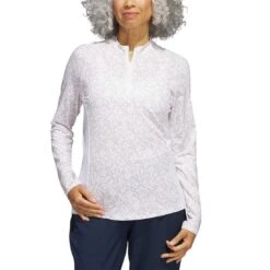Adidas Women's Ultimate365 Print Pullover 13 Adidas Women's Ultimate365 Print Pullover -Golf Equipment Shop adidas ss23 womens ultimate365 print pullover wonder taupe white itempicture