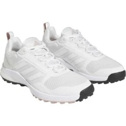 Adidas Women's Zoysia Golf Shoes White/Wonder Taupe -Golf Equipment Shop adidas womens zoysia golf shoes white wonder taupe gv9396 front itempicture