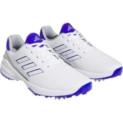 Adidas ZG23 Golf Shoes White/Lucid Blue -Golf Equipment Shop adidas zg23 golf shoes white lucid blue gw1179 front itempicture