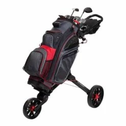 BagBoy Nitron LTD Auto-Open Push Cart -Golf Equipment Shop bagboy nitron auto open push cart black red 03