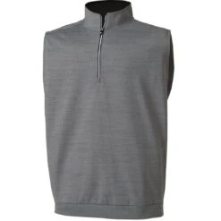 FootJoy Half Zip Pullover Vest 11 FootJoy Half Zip Pullover Vest -Golf Equipment Shop footjoy half zip pullover vest heather charcoal hero itempicture