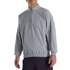 FootJoy Half Zip Windshirt -Golf Equipment Shop footjoy half zip windshirt grey front itempicture