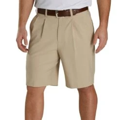FootJoy Pleated Shorts 6 FootJoy Pleated Shorts -Golf Equipment Shop footjoy pleated shorts khaki front itempicture