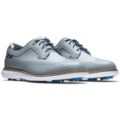 FootJoy Traditions Wing Tip Golf Shoes Grey/Navy/Red -Golf Equipment Shop footjoy traditions wing tip golf shoes grey navy red pair itempicture