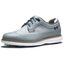 FootJoy Traditions Wing Tip Golf Shoes Grey/Navy/Red -Golf Equipment Shop footjoy traditions wing tip golf shoes grey navy red toe itempicture