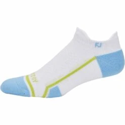 FootJoy Women's Tech D.R.Y. Roll Tab Socks -Golf Equipment Shop footjoy womens tech dry roll tab socks white light blue itempicture