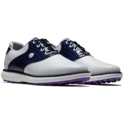 FootJoy Women's Traditions SL Golf Shoes White/Navy -Golf Equipment Shop footjoy womens traditions sl golf shoes white navy 97899 pair itempicture