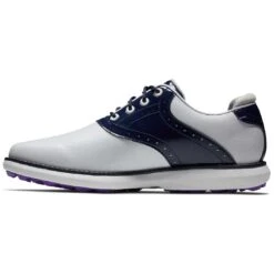 FootJoy Women's Traditions SL Golf Shoes White/Navy -Golf Equipment Shop footjoy womens traditions sl golf shoes white navy 97899 side itempicture