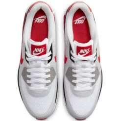 Nike Air Max 90 G Golf Shoes White/University Red -Golf Equipment Shop nike air max 90 g golf shoes white university red black top itempicture
