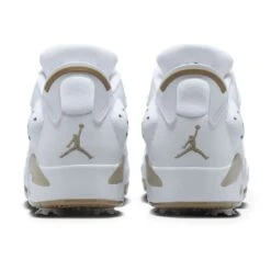 Nike Jordan Retro 6 G Golf Shoes White/Khaki -Golf Equipment Shop nike jordan retro 6 shoes white khaki dv1376 100 back itempicture