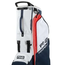Ping Hoofer Lite Stand Bag -Golf Equipment Shop ping 2023 hoofer lite stand bag navy platinum red detail3 itempicture