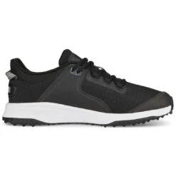Puma Fusion Grip Golf Shoes Black/Silver/Quiet Shade -Golf Equipment Shop puma fusion grip golf shoes black silver quiet shade 377527 02 profile2 itempicture