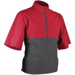 Sun Mountain Monsoon Short Sleeve Rain Pullover -Golf Equipment Shop sun mountain 2023 monsoon ss rain pullover red steel itempicture