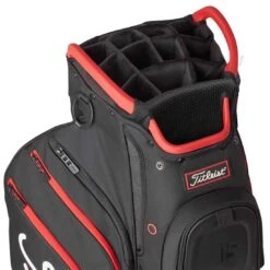 Titleist Cart 15 Cart Bag -Golf Equipment Shop titleist 2022 cart 15 cart bag black black red top itempicture 1