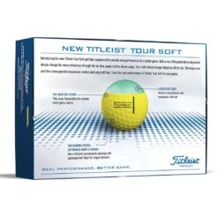 Titleist Tour Soft Yellow Golf Balls 10 Titleist Tour Soft Yellow Golf Balls -Golf Equipment Shop titleist 2022 tour soft yellow golf balls back itempicture