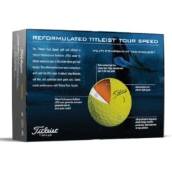 Titleist Tour Speed Yellow Personalized Golf Balls -Golf Equipment Shop titleist 2022 tour speed yellow golf balls back itempicture