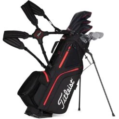 Titleist Hybrid 5 Stand Bag -Golf Equipment Shop titleist 2023 hybrid 5 stand bag black black red straps itempicture