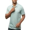 TravisMathew The Zinna Polo -Golf Equipment Shop travismathew 2023 the zinna polo heather bearl green front itempicture