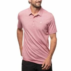 TravisMathew The Zinna Polo -Golf Equipment Shop travismathew 2023 the zinna polo heather cardinal front itempicture